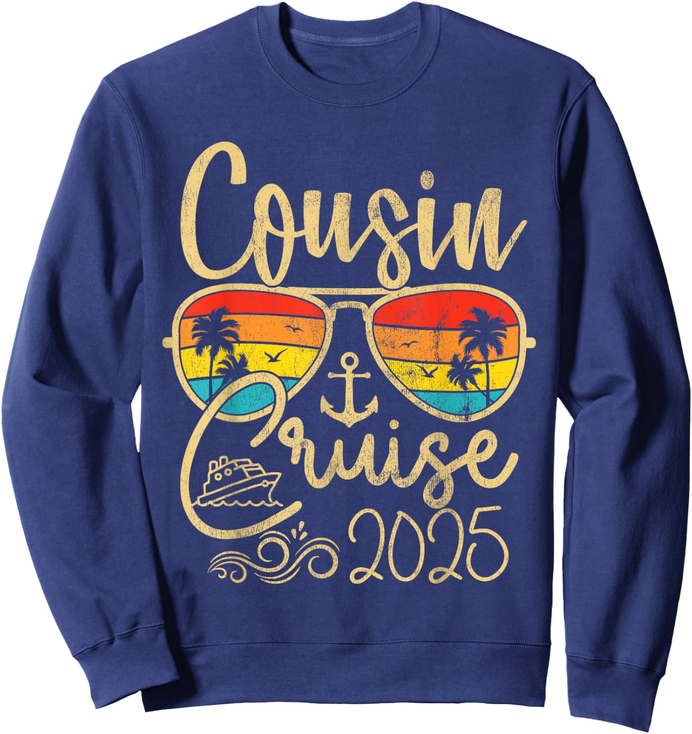 Cousin Cruise Gifts 2025 Matching Party Birthday Sweatshirt - Sweatshirt | Navy