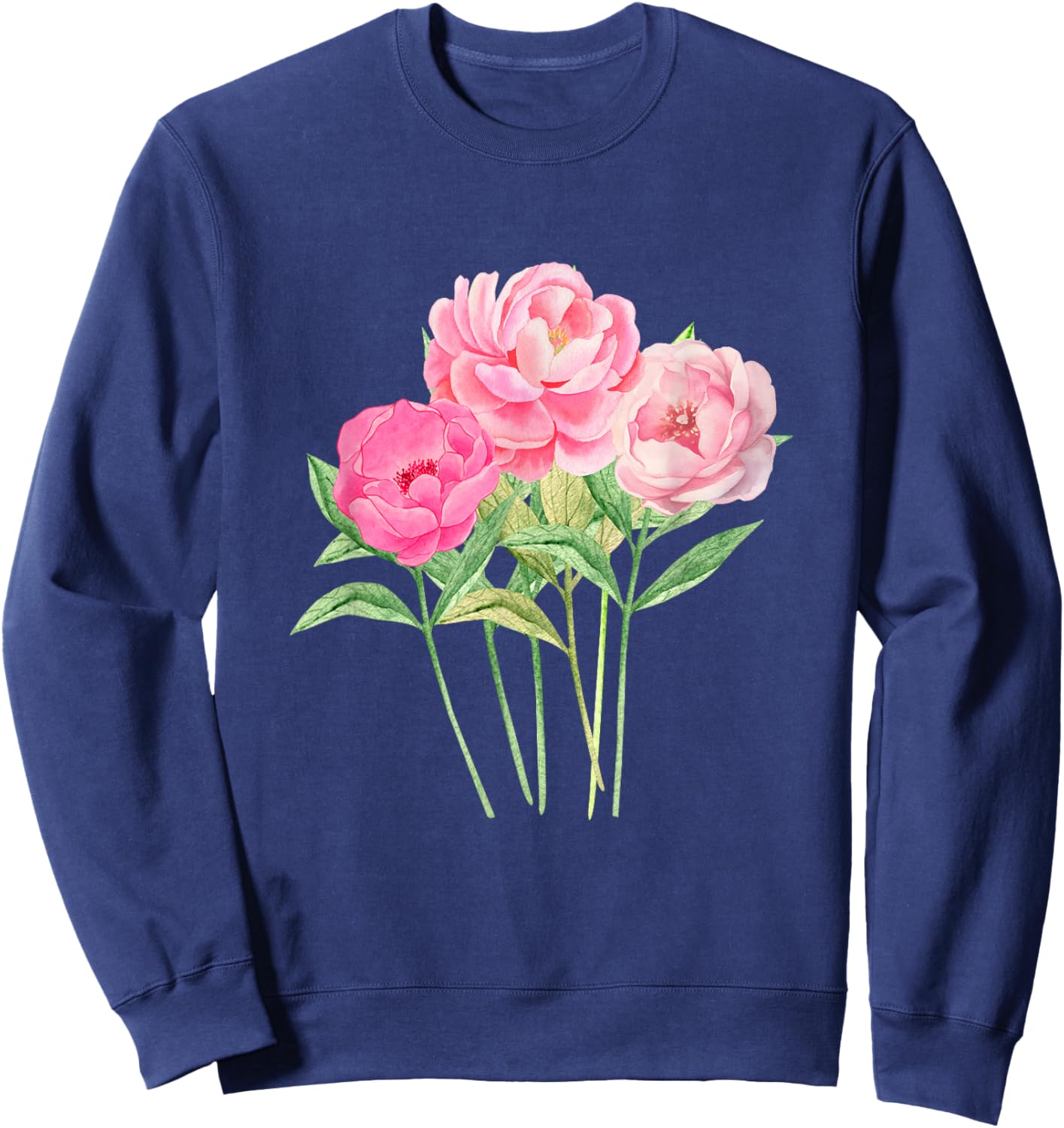Peony Flower - Bouquet of Peonies Women and Girls Sweatshirt - Sweatshirt | Navy