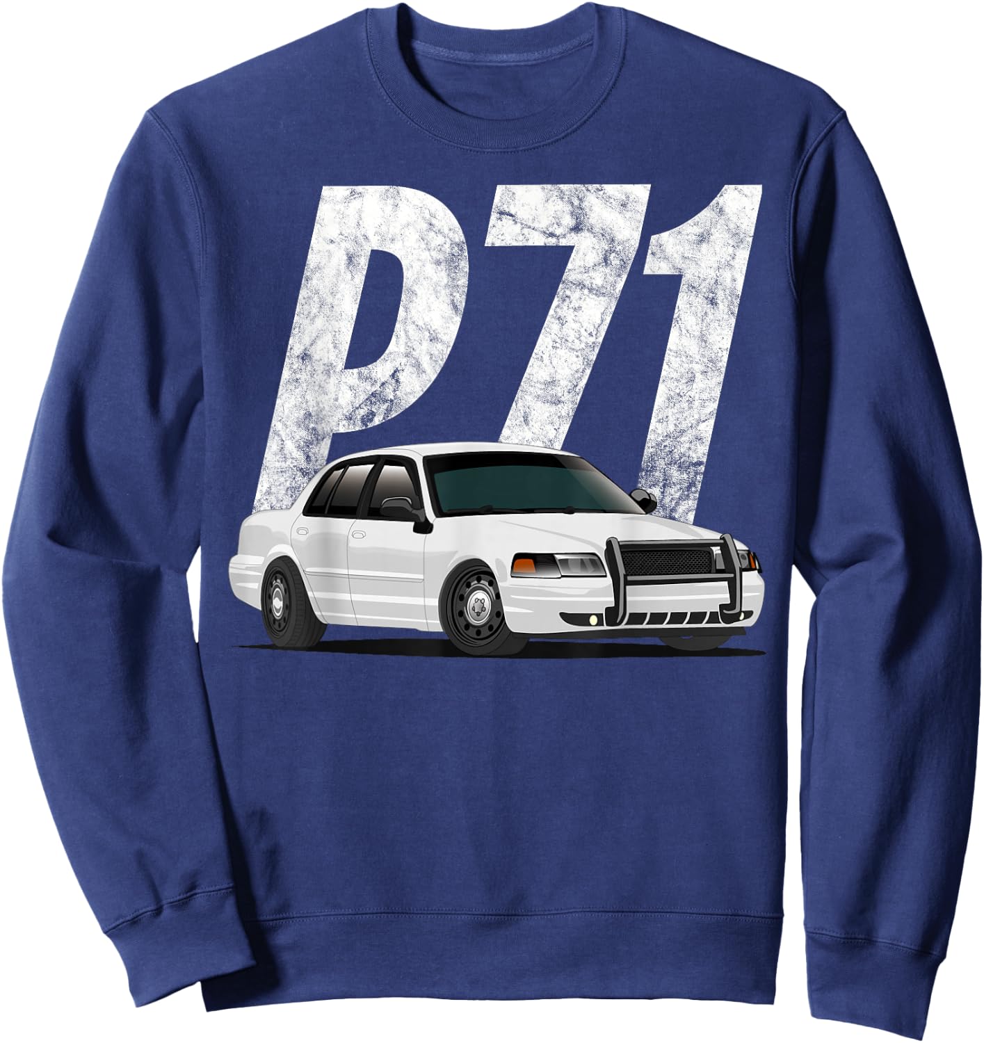 Crown Vic P71 White Cop Car Interceptor Vic Gift Sweatshirt - Sweatshirt | Navy