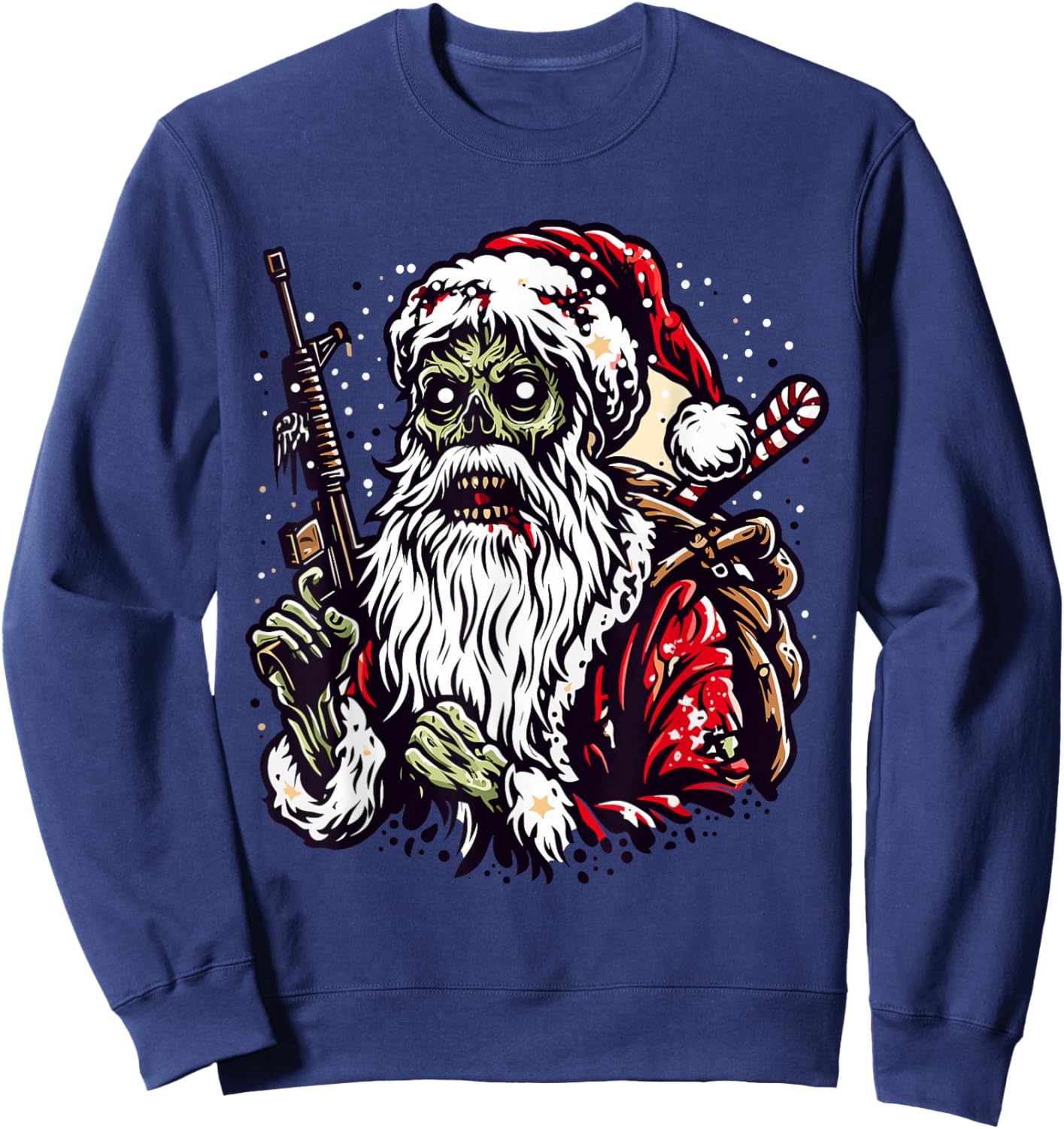 Zombie Santa Claus Christmas Zombies Xmas Horror Scary Sweatshirt - Sweatshirt | Navy