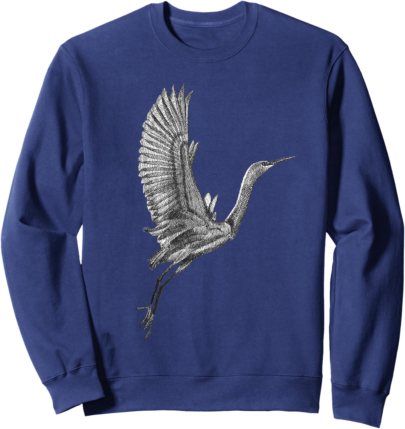 Tai Chi White Flying Crane Qi Gong Illustration Sweatshirt - Sweatshirt | Navy