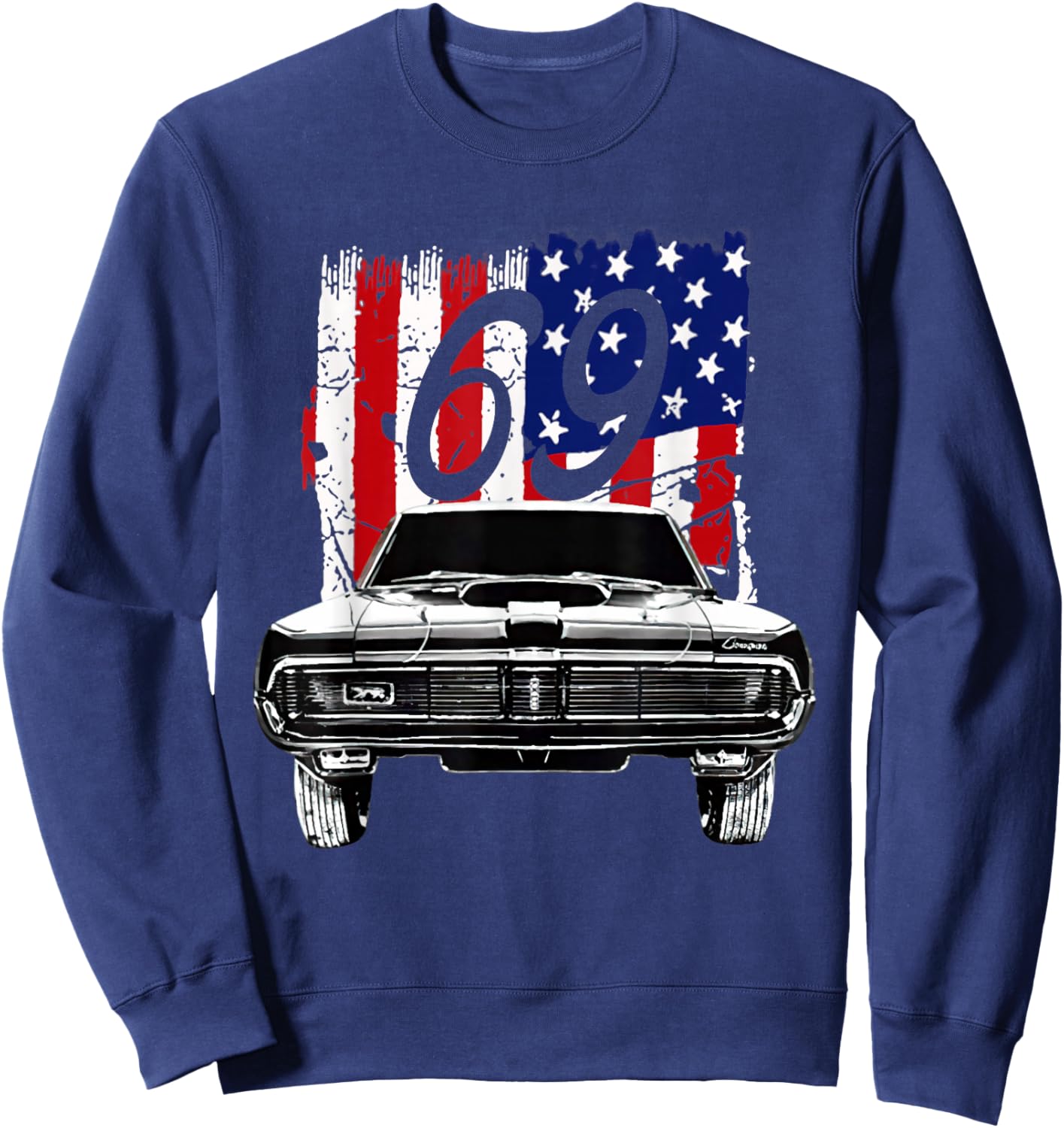 1969 69 Mercury classic Cougar Vinatge cars Sweatshirt - Sweatshirt | Navy