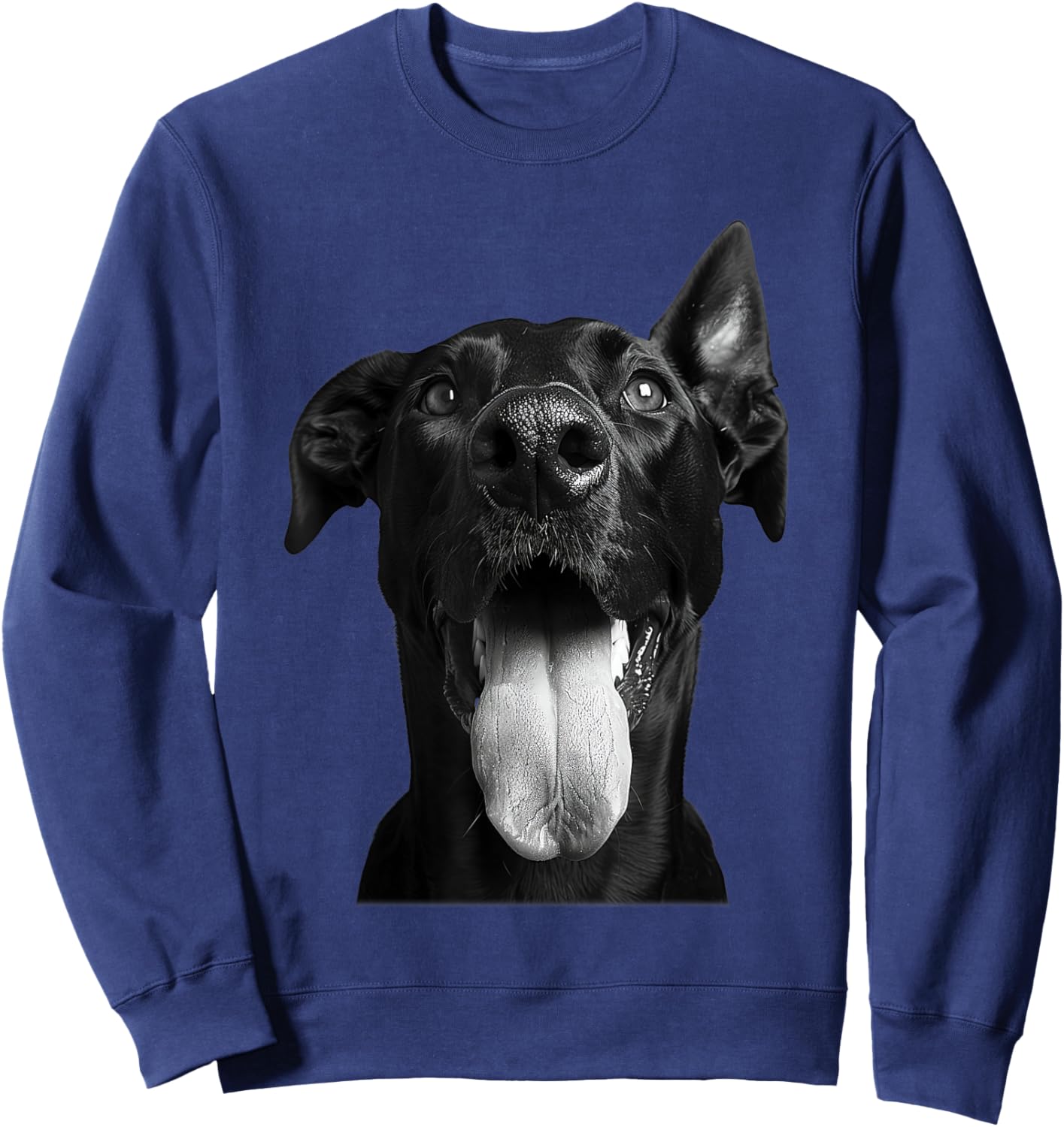 Cool Doberman Sticking Tongue Out Playful Defiance Sweatshirt - Sweatshirt | Navy