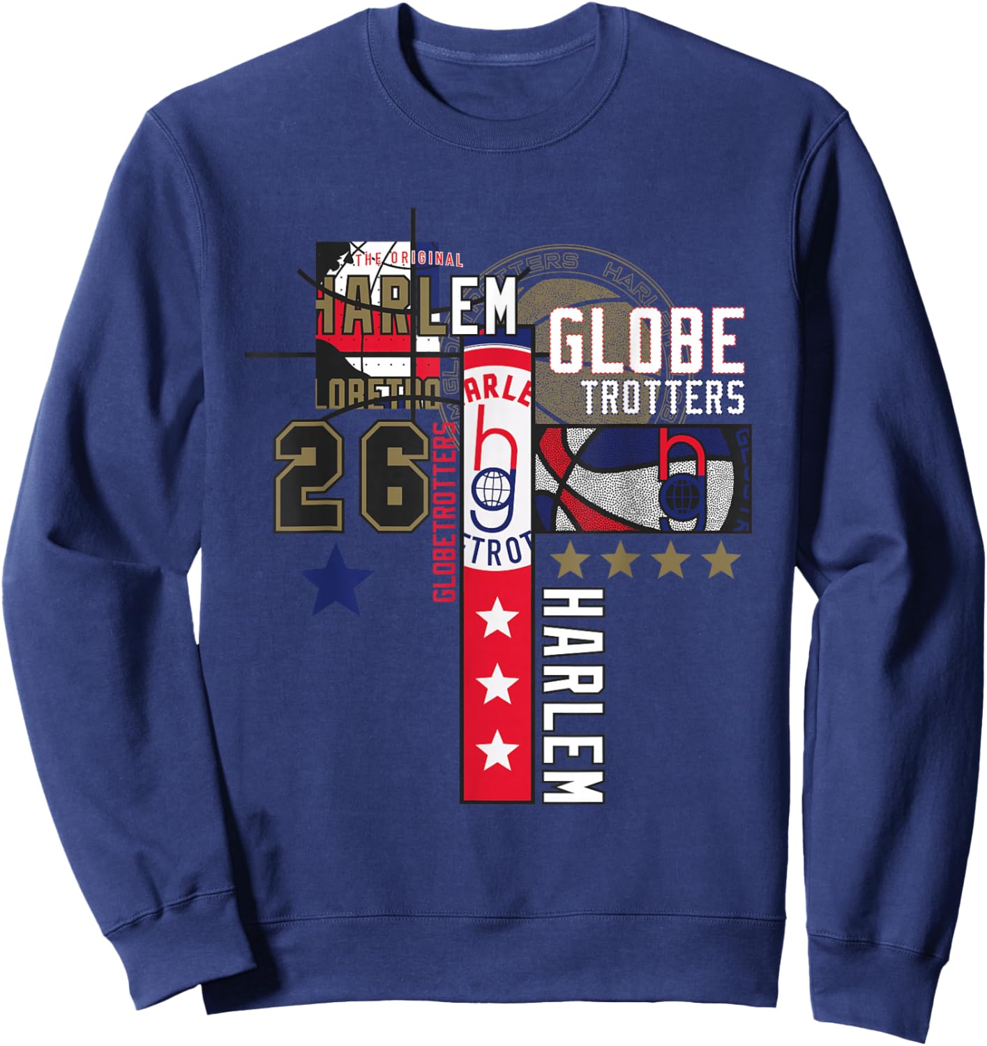 Harlem Globetrotters Logo Trickshot Masters Basketball Fan Sweatshirt - Sweatshirt | Navy
