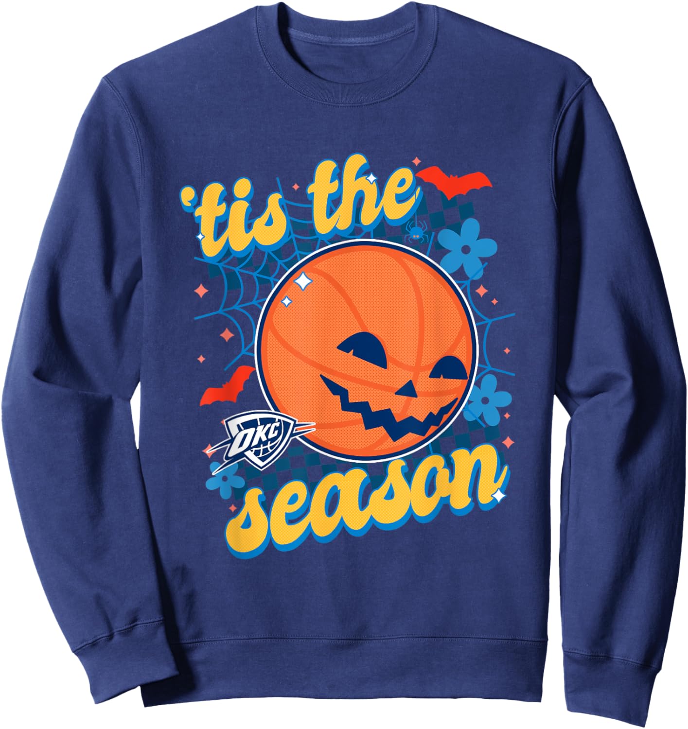 NBA Oklahoma City Thunder Halloween Spooky Season Sweatshirt - Sweatshirt | Navy