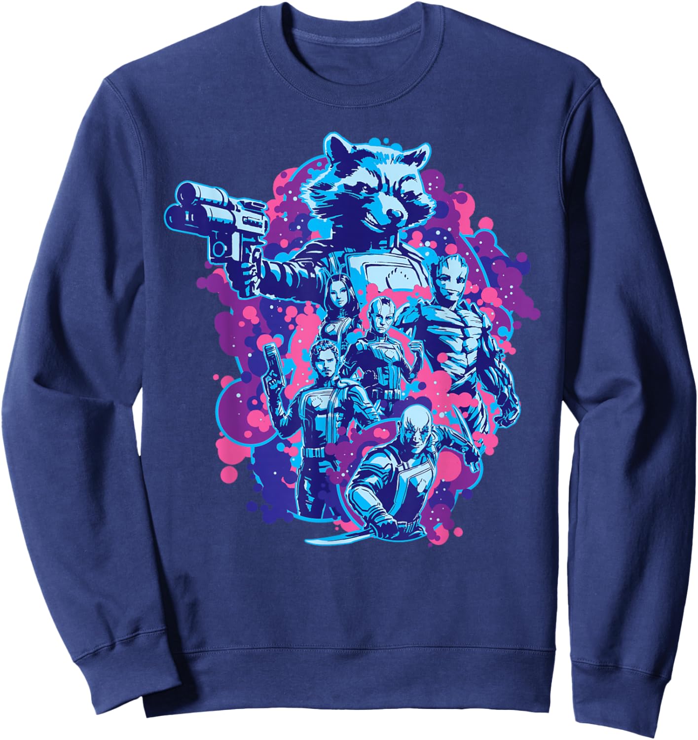 Marvel Guardians of The Galaxy Volume 3 Rocket & Team Space Sweatshirt - Sweatshirt | Navy