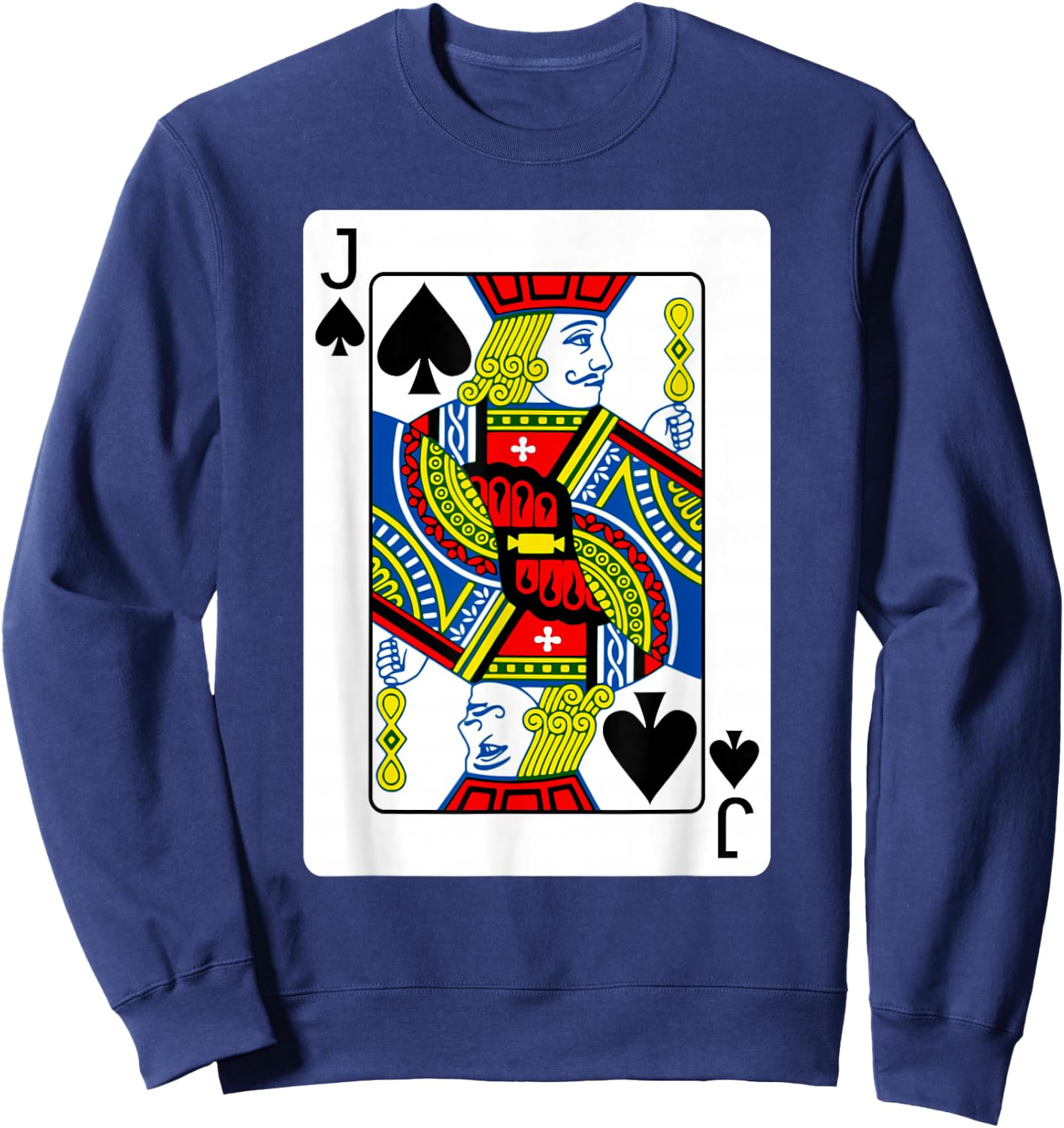 Jack Card Spades Suit Group Costume Poker Player Sweatshirt - Sweatshirt | Navy
