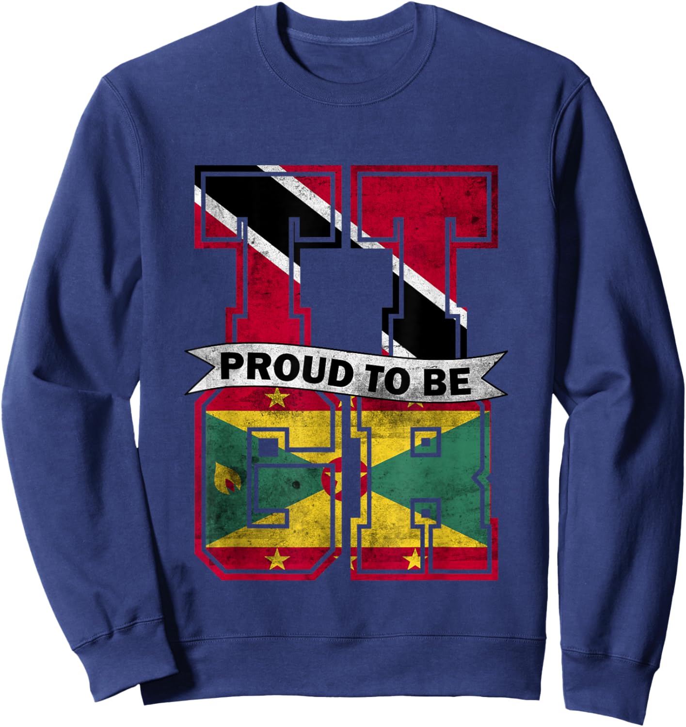 Trinidad and Grenada Mix Half Trinidadian half Grenadian Sweatshirt - Sweatshirt | Navy