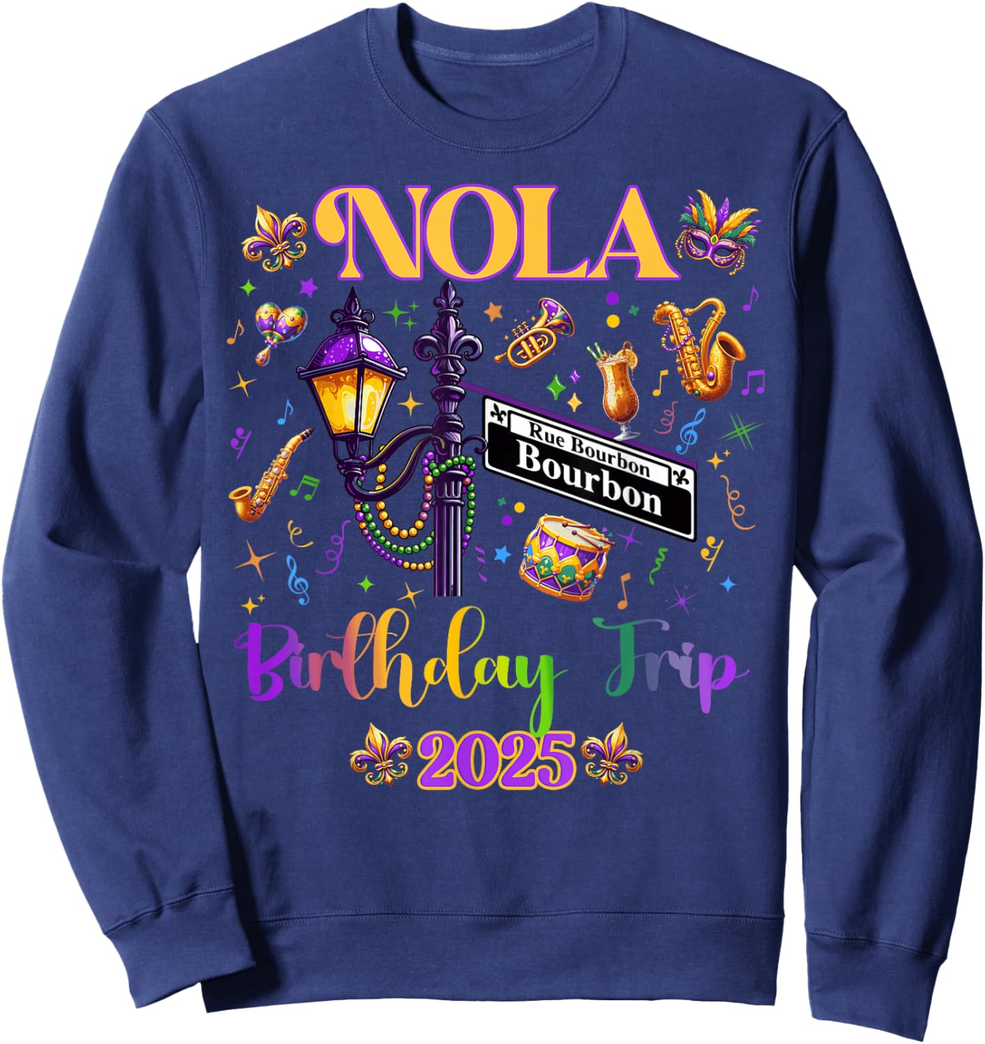 New Orleans Nola 2025 Girls' Birthday Bachelorette Sweatshirt - Sweatshirt | Navy