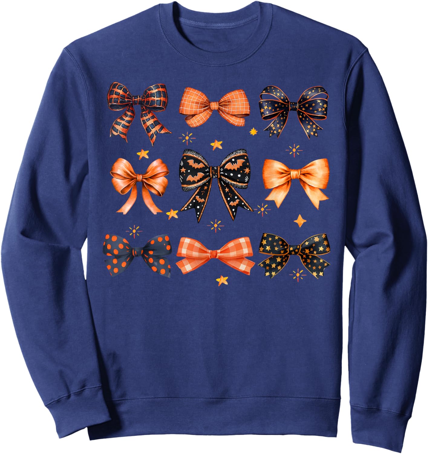 Happy Halloween Coquette Bow Ghost Witch Spooky Season Sweatshirt - Sweatshirt | Navy