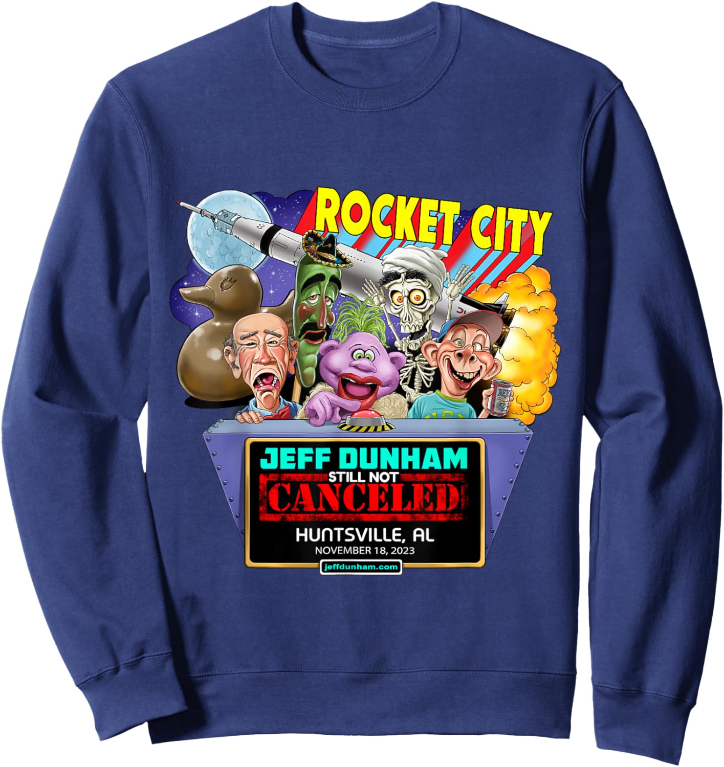 Jeff Dunham Huntsville, AL (2023) Sweatshirt - Sweatshirt | Navy