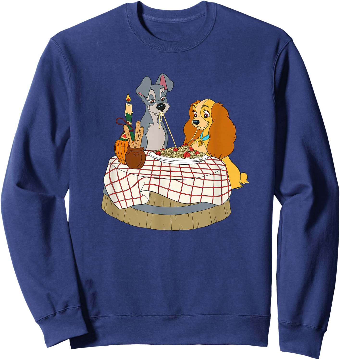 Disney Lady and Tramp Bella Notte Spaghetti Sweatshirt - Sweatshirt | Navy