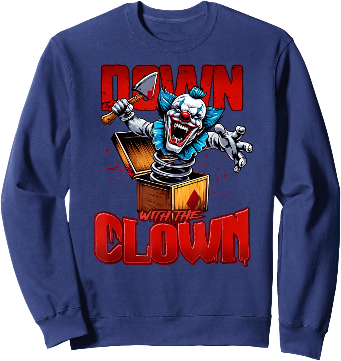 DOWN WITH THE CLOWN Hatchet Man ICPS Horrorcore Sweatshirt - Sweatshirt | Navy