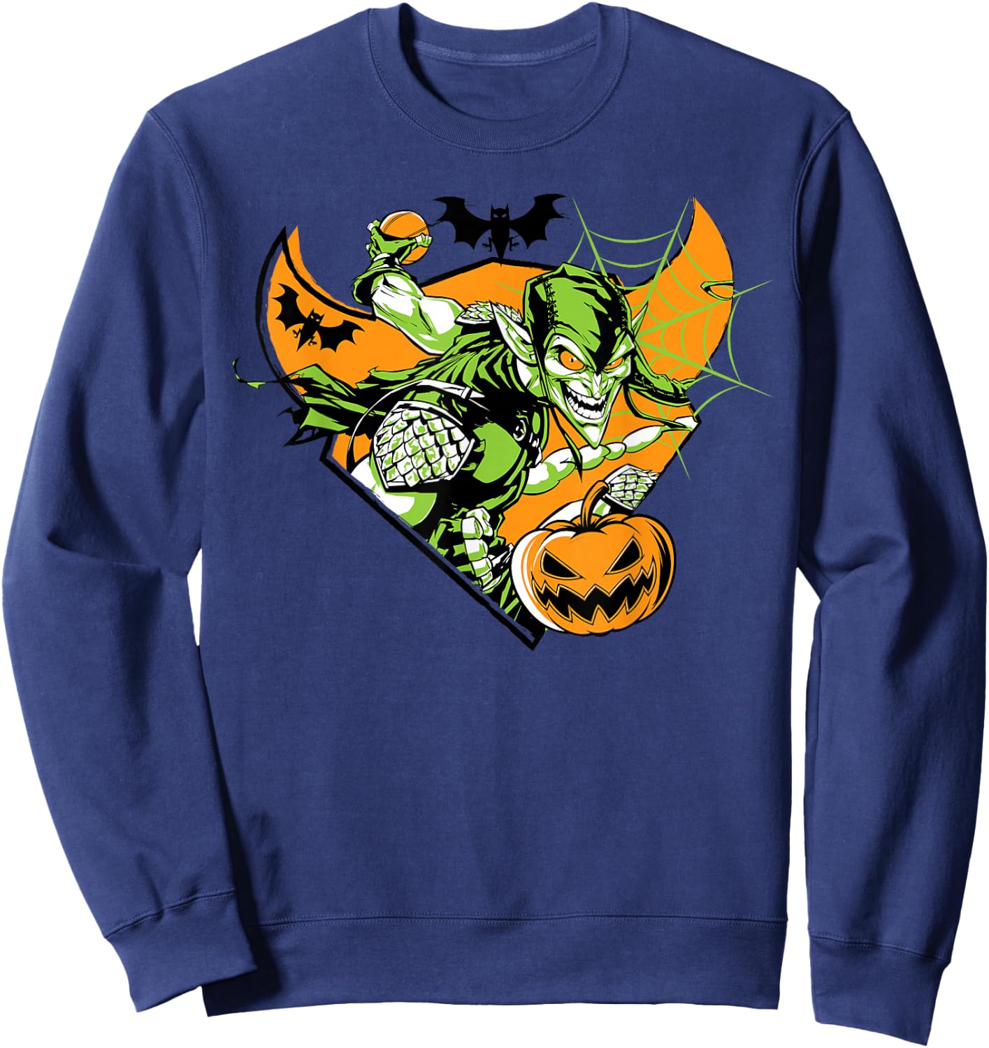 Marvel Green Goblin Pumpkin Bomb Halloween Sweatshirt - Sweatshirt | Navy