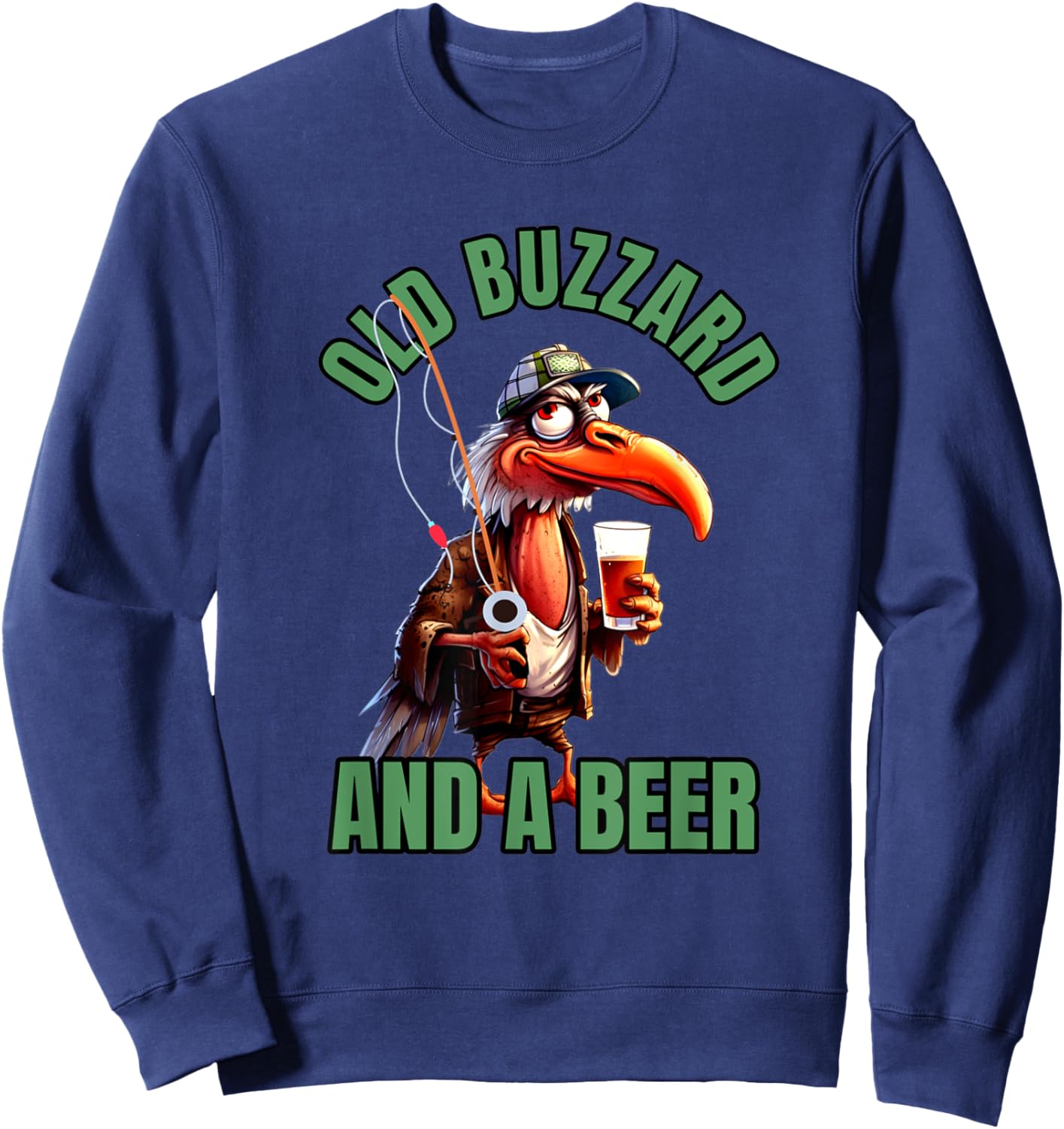 Old Buzzard And Beer Old Man Beer Lovers Senior Grandpa Sweatshirt - Sweatshirt | Navy