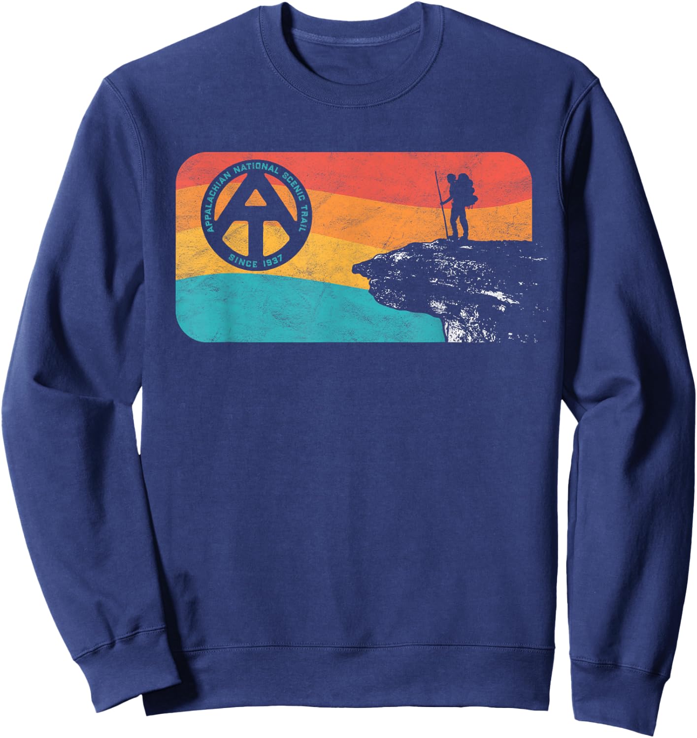 Appalachian Trail Retro McAfee's Knob Hiking Shirt Sweatshirt - Sweatshirt | Navy