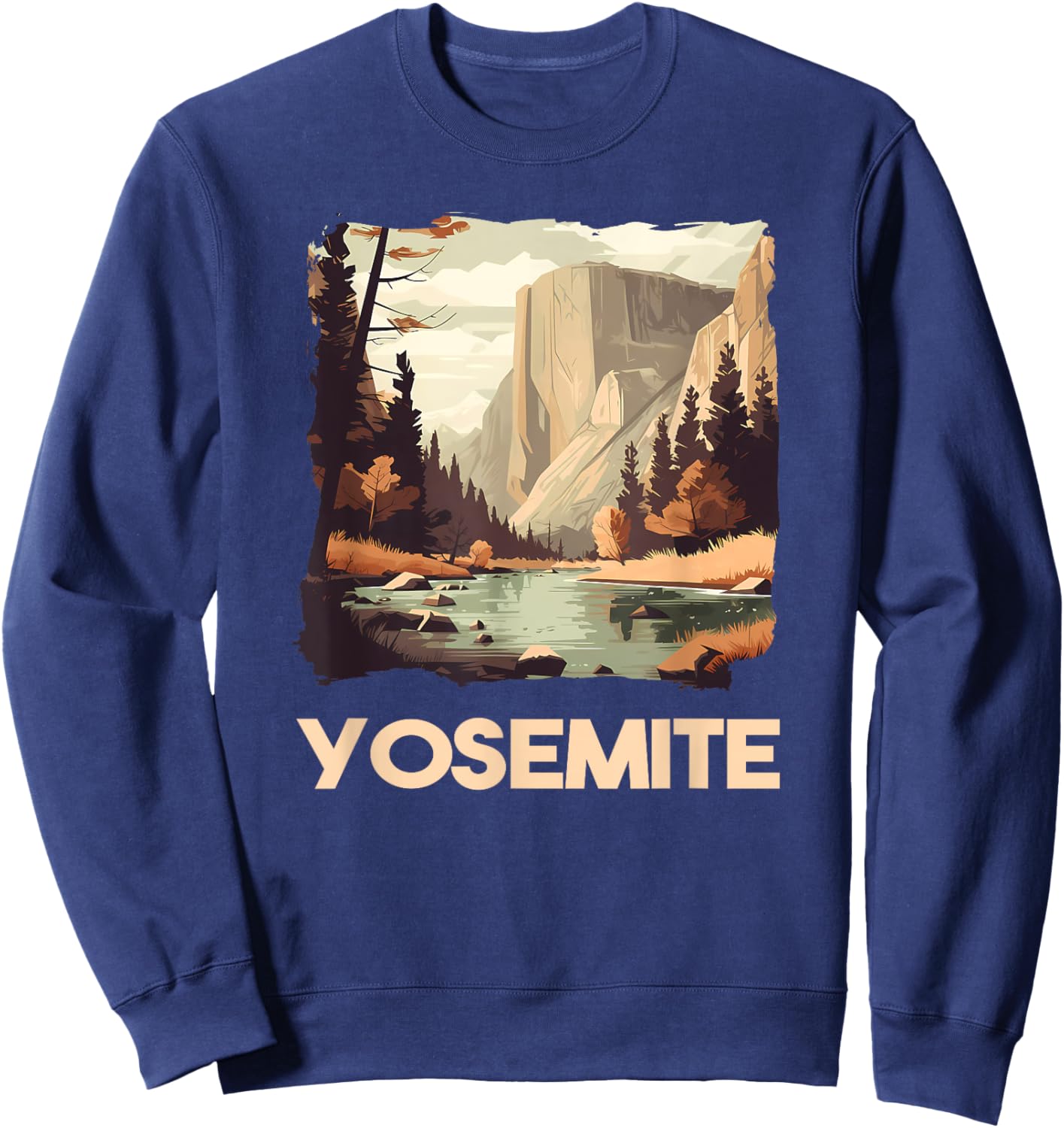 Yosemite National Park Adventure Hiking Nature Design Sweatshirt - Sweatshirt | Navy