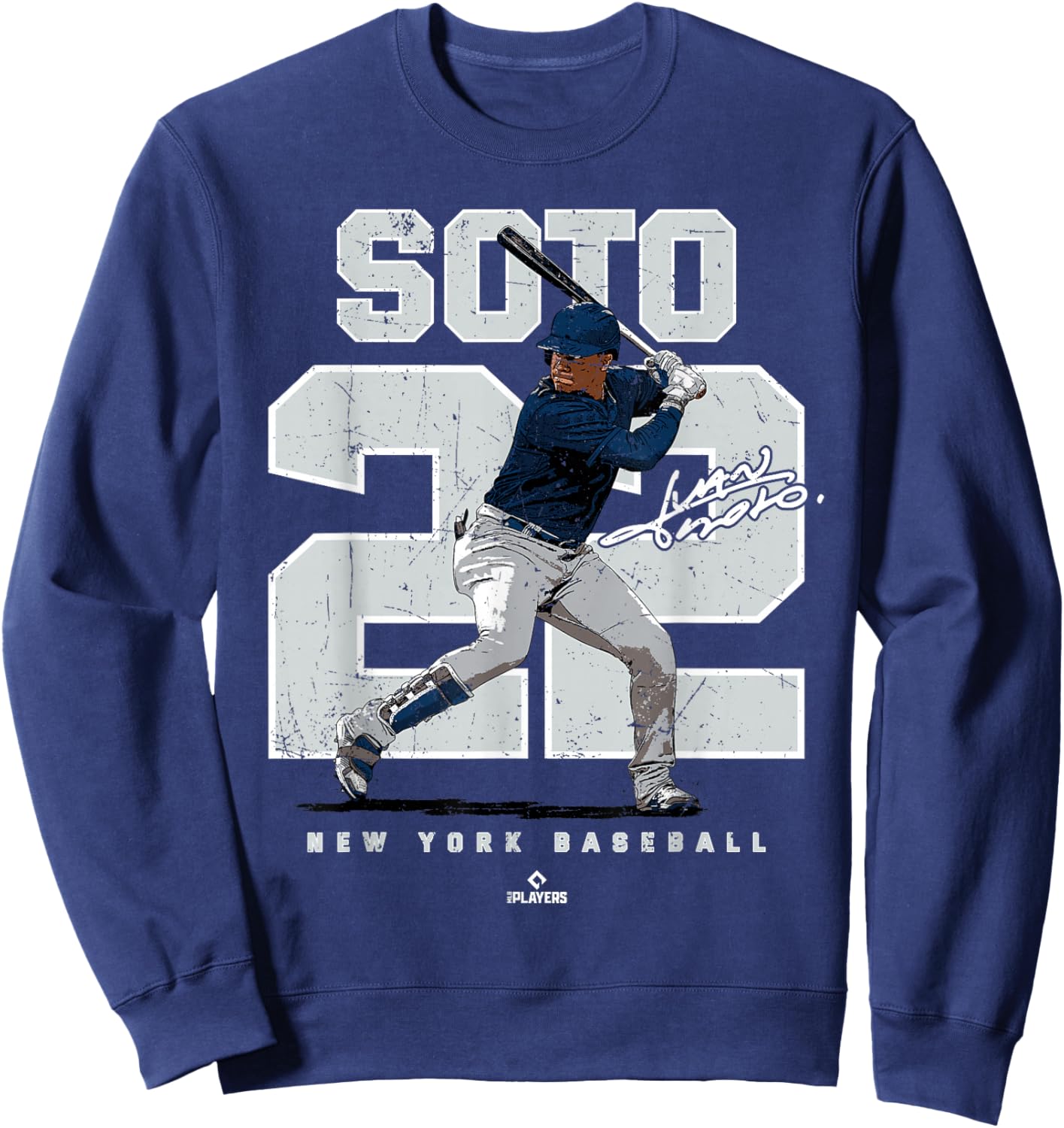Number and Portrait Juan Soto New York MLBPA Sweatshirt - Sweatshirt | Navy