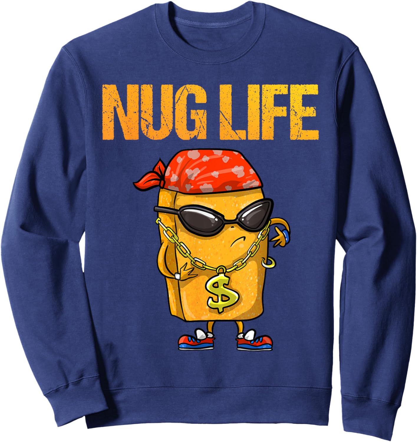 Cool Chicken Nugget Art For Boys Kids Chicken Nugget Lover Sweatshirt - Sweatshirt | Navy