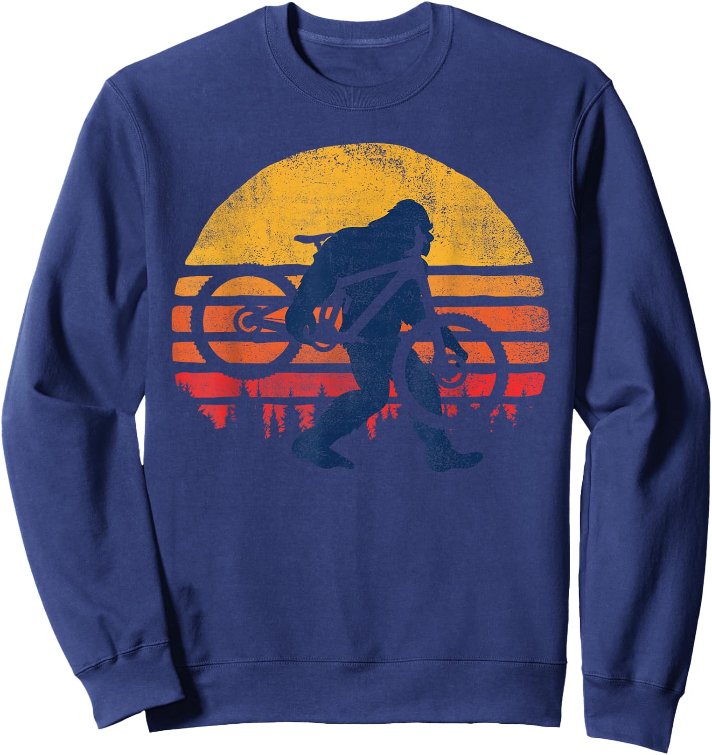 Bigfoot Bike - Funny MTB Graphic Sweatshirt - Sweatshirt | Navy