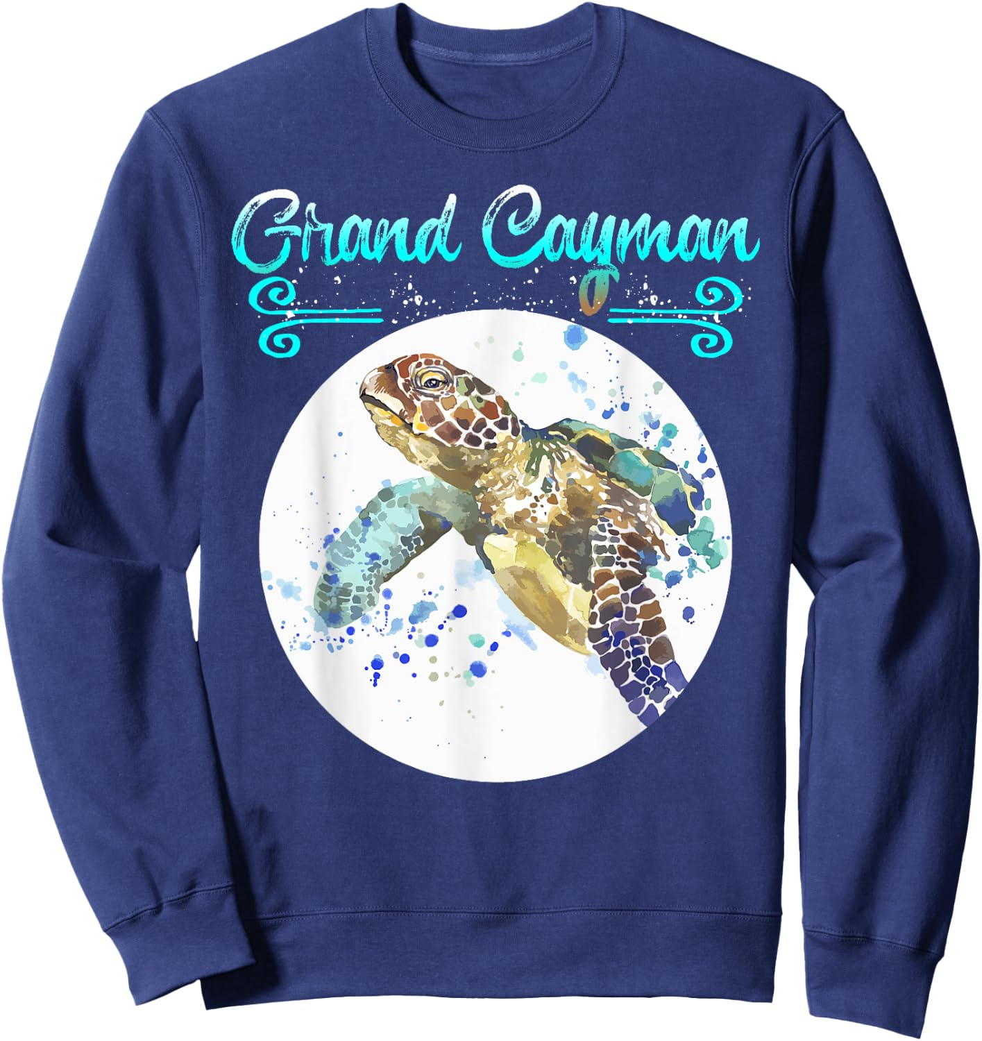 Grand Cayman Islands Turtle Tuna Stingray Blue Souvenir Gift Sweatshirt - Sweatshirt | Navy