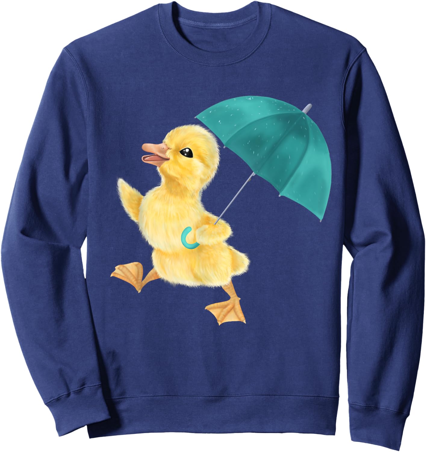 Duckling with Umbrella - Rainy day duck Sweatshirt - Sweatshirt | Navy