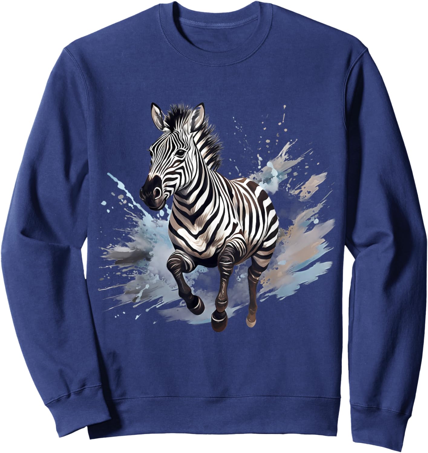 Zebra Splash Animal Art Wildlife Safari Savanna Nature Sweatshirt - Sweatshirt | Navy