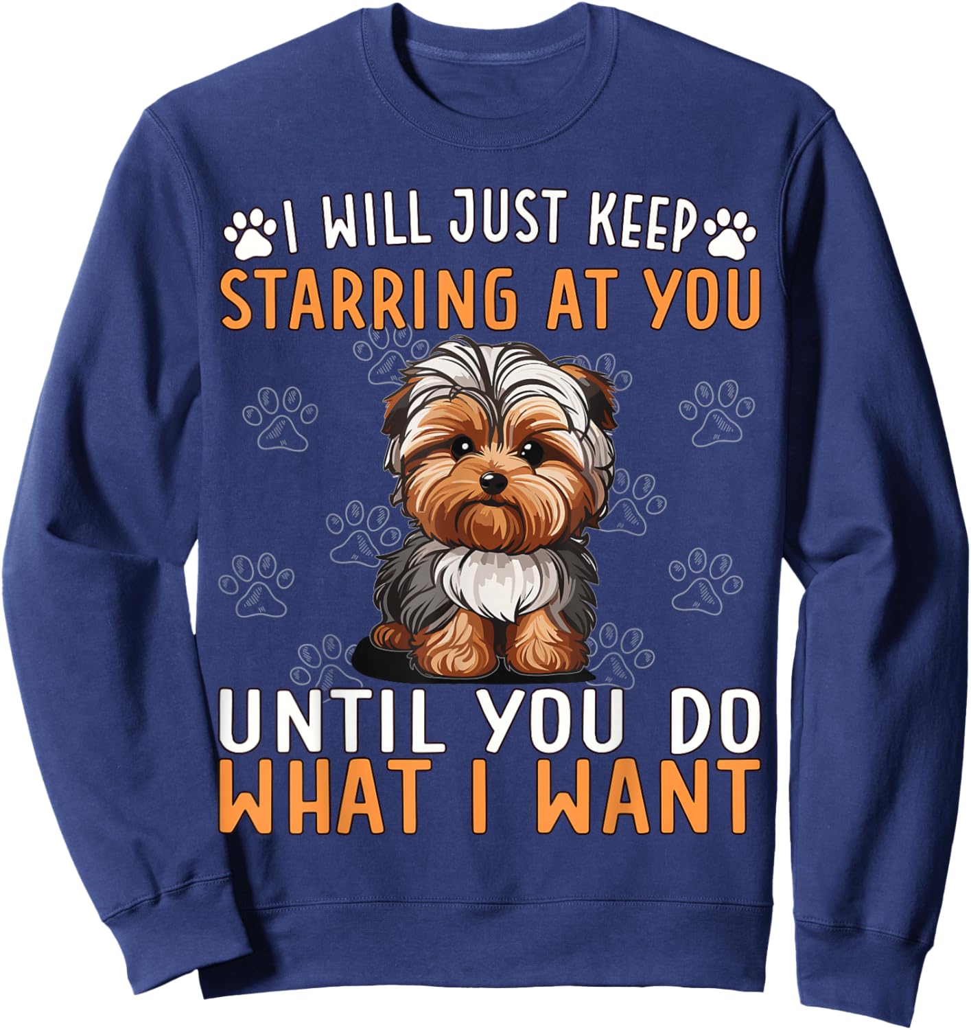 Dog Yorkie Poo Mom Plush Yorkie Poodle Food Yorkiepoo Sweatshirt - Sweatshirt | Navy