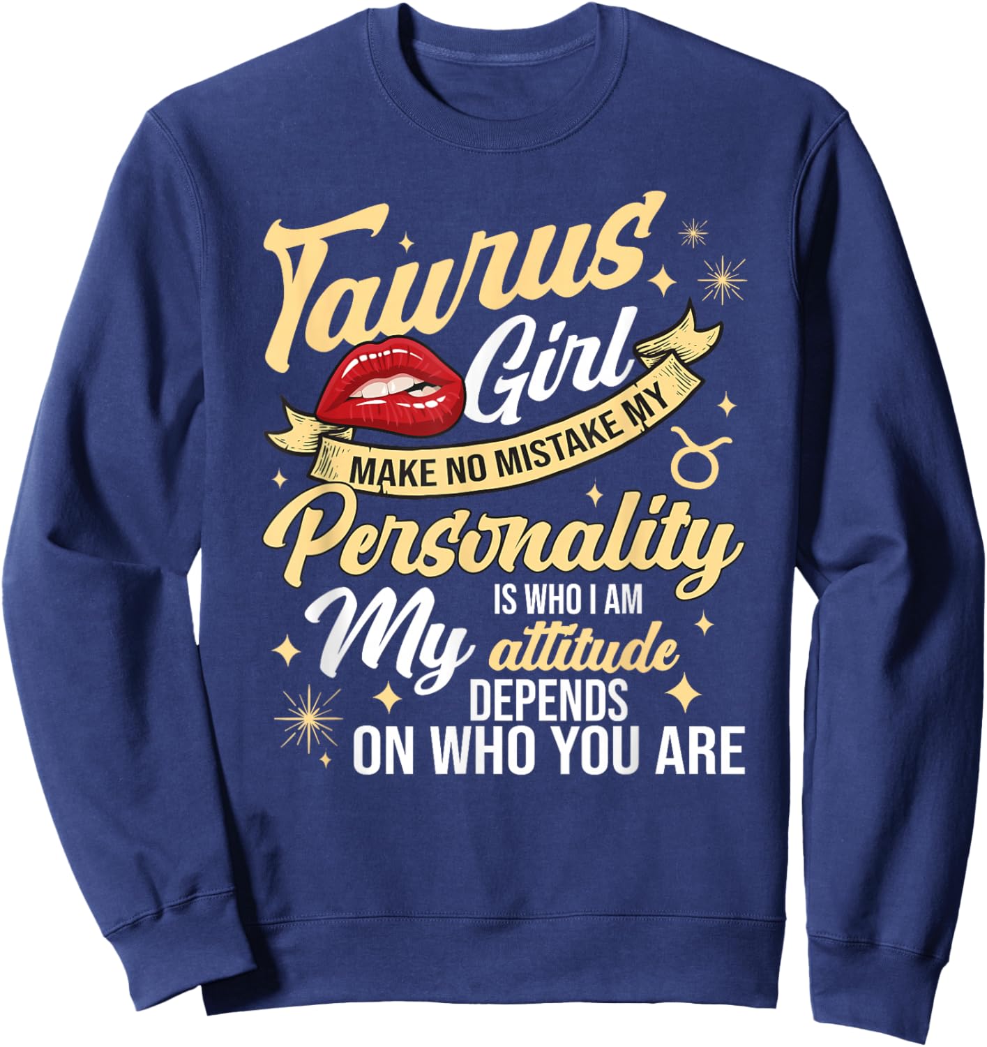 Taurus Girl Horoscope April & May Birthday Zodiac Sign Sweatshirt - Sweatshirt | Navy