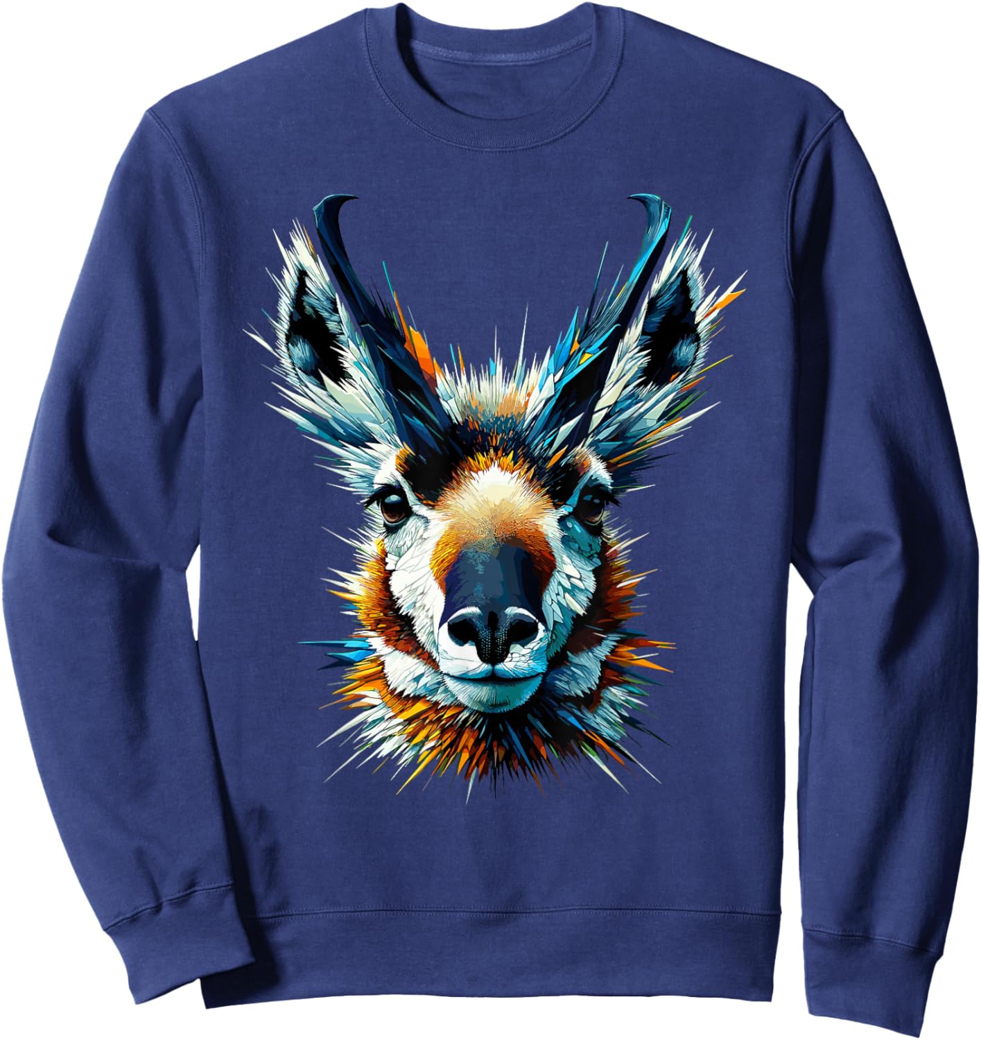 Polygon Art Pronghorn American Antelope Pronghorns Sweatshirt - Sweatshirt | Navy