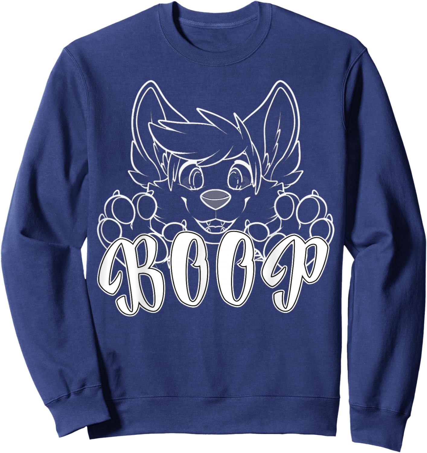 Fursuit Furry Puppy Dog Fursona -Adults Cute Boop Puppy Dog Fursuit Fandom Sweatshirt - Sweatshirt | Navy