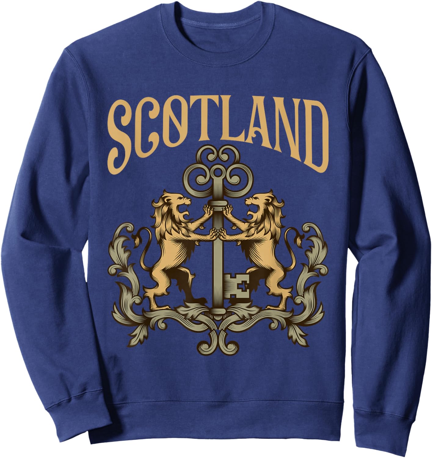 Flag Of Scotland Lion Vintage Heraldry Scottish Pride Sweatshirt - Sweatshirt | Navy