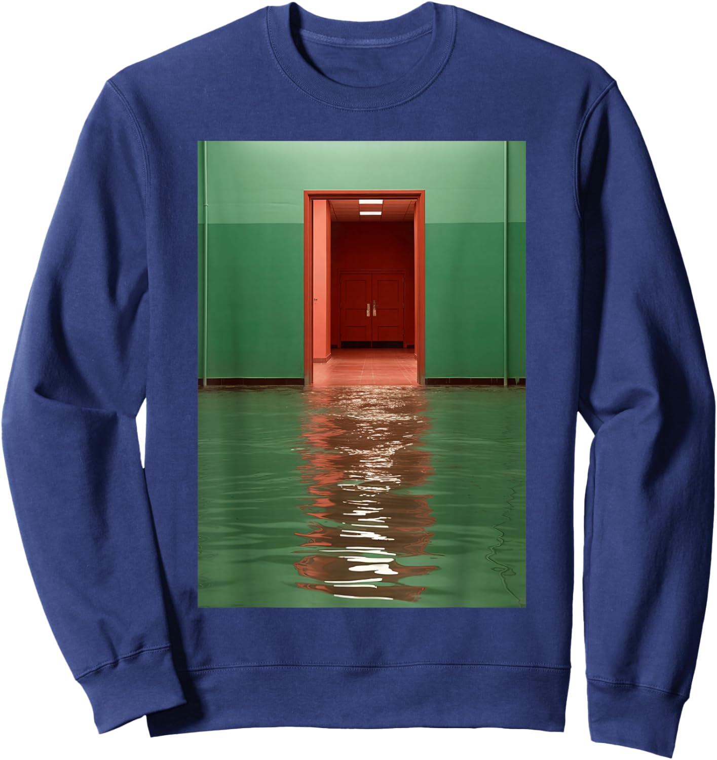 Liminal Spaces Weirdcore Dimensional Swim Illusion Sweatshirt - Sweatshirt | Navy