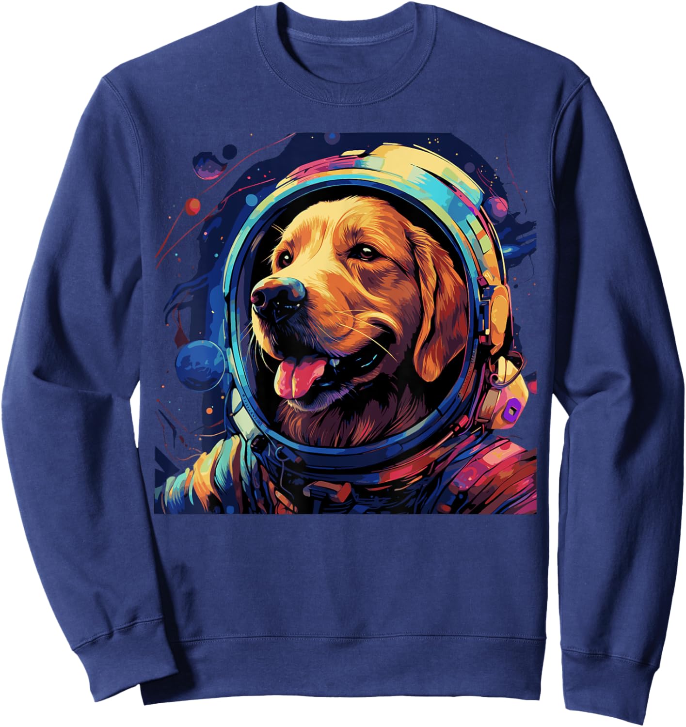 Golden Retriever Funny Golden Retriever Astronaut Sweatshirt - Sweatshirt | Navy