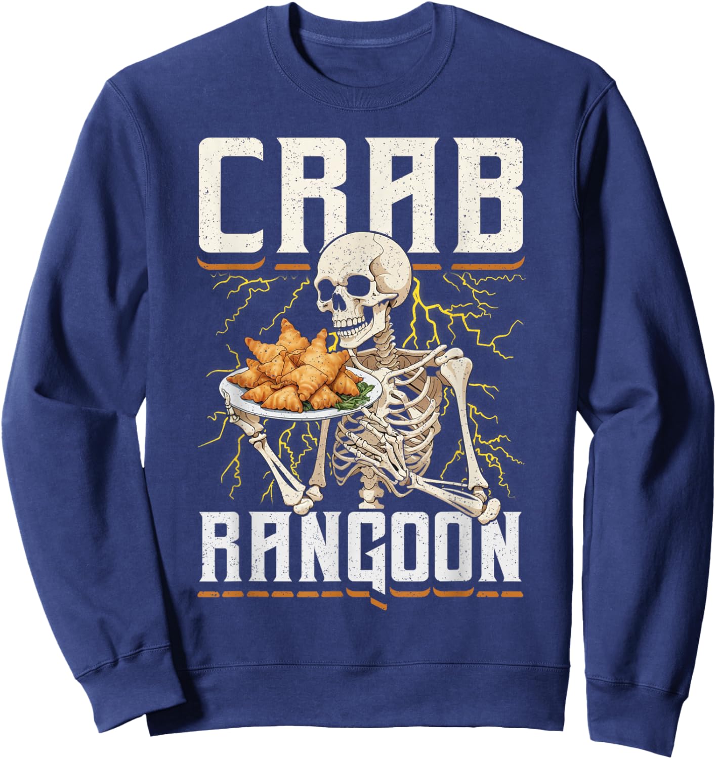 Crab Rangoon Skeleton Funny Chinese Food Costume Sweatshirt - Sweatshirt | Navy