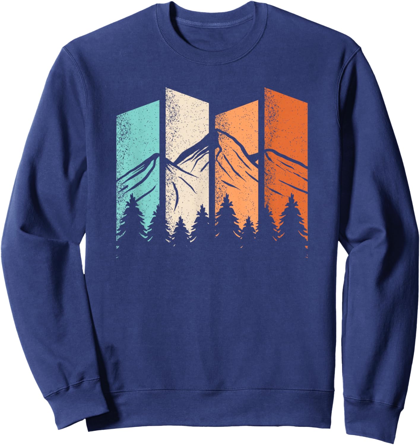 Retro Gebirge Wandern Landschaft Natur Outdoor Bergsteiger Sweatshirt - Sweatshirt | Navy