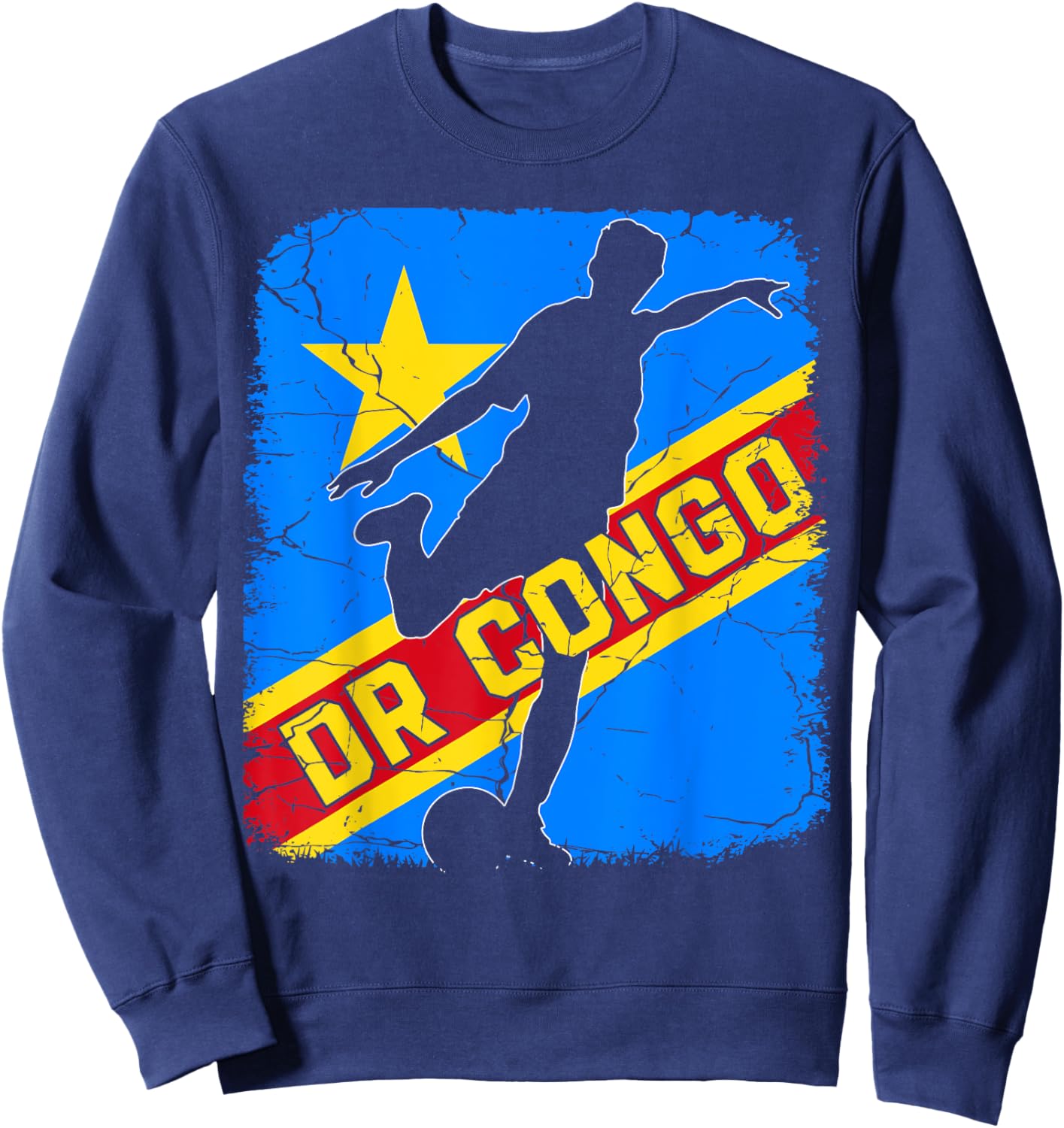 DR Congo Soccer Team DR Congo Flag Jersey Football Fans Sweatshirt - Sweatshirt | Navy