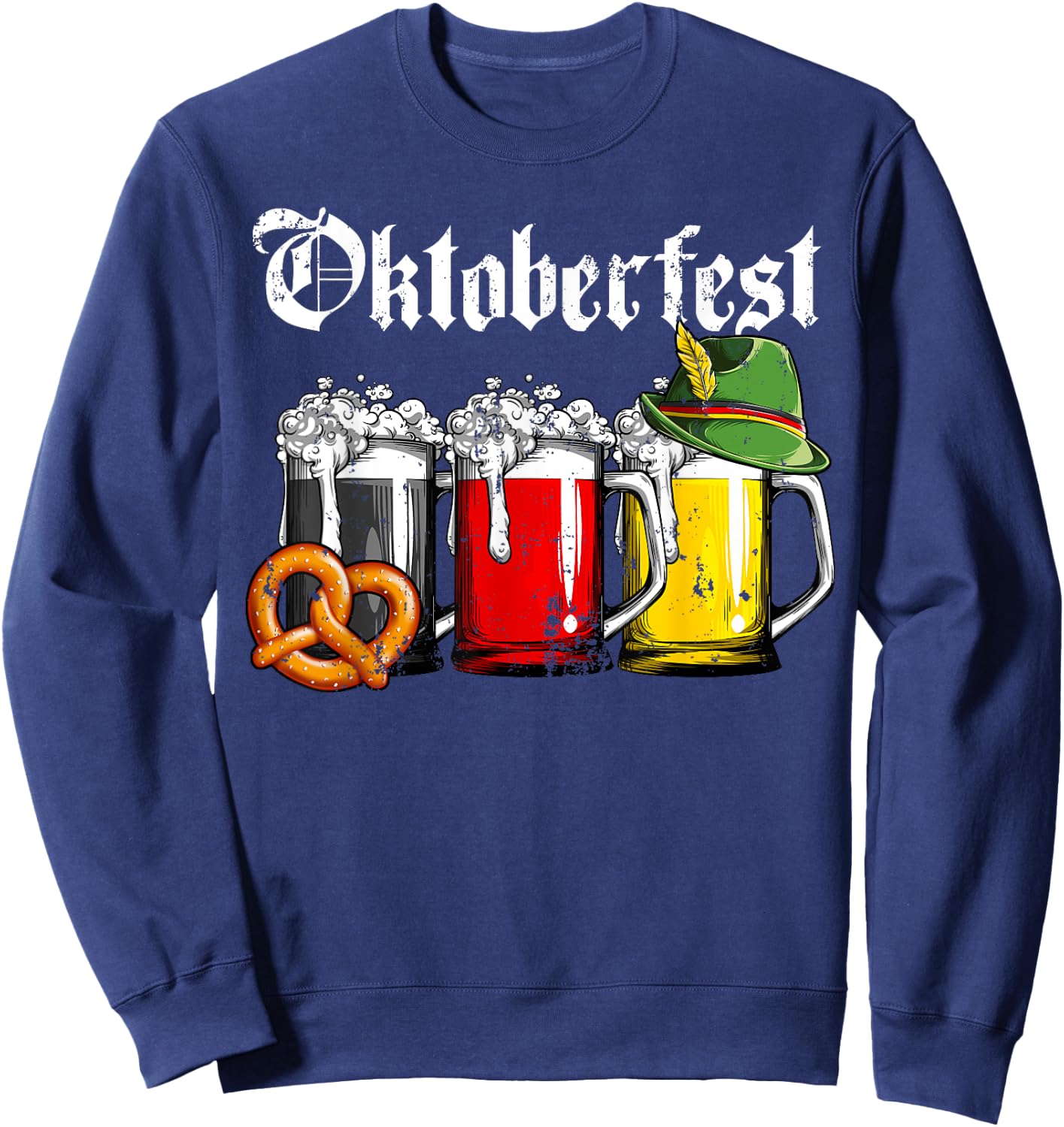 Oktoberfest Beer German Flag Clothing Men Women Drinking Mug Sweatshirt - Sweatshirt | Navy
