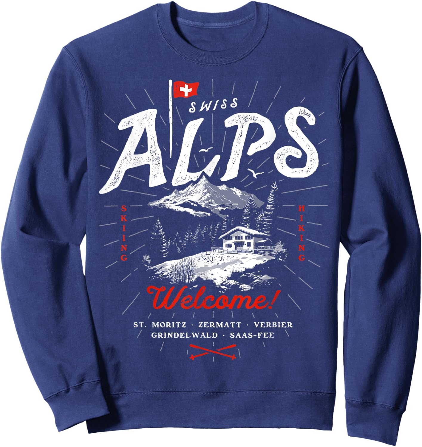 Swiss Alps Switzerland Travel Outfit Gift Souvenir Sweatshirt - Sweatshirt | Navy