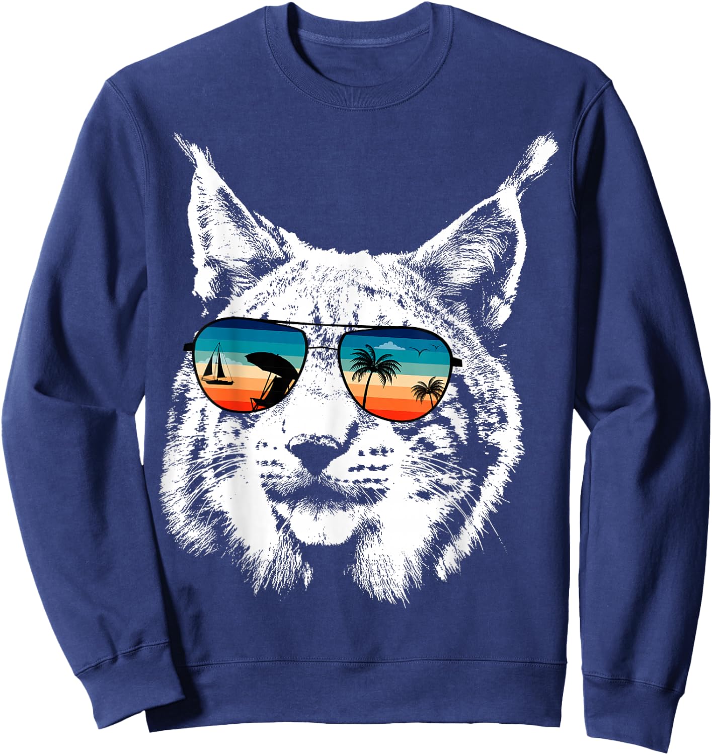 LYNX Shirts With Glasses Sunglasses Retro Style Sweatshirt - Sweatshirt | Navy
