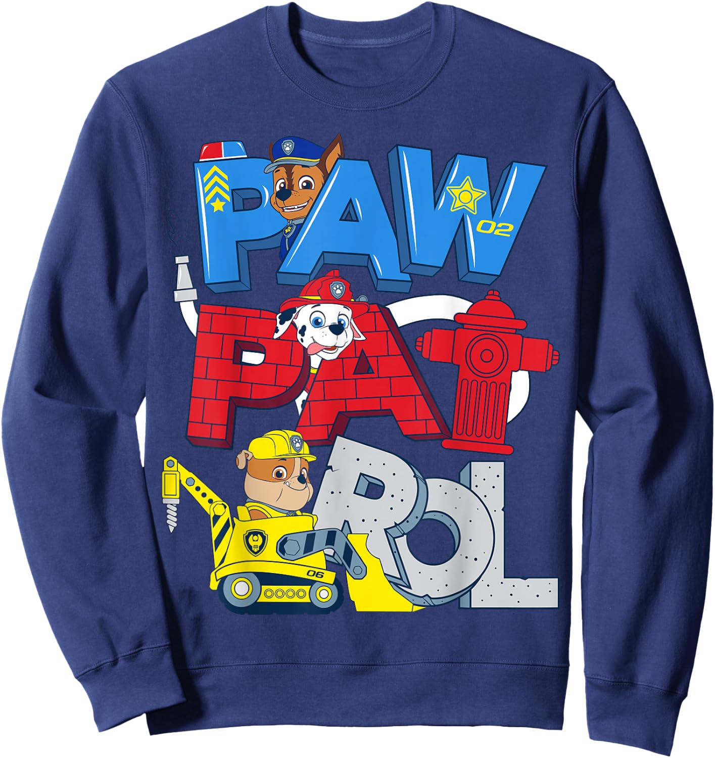 "PAW PATROL" Chase, Marshall, & Rubble's Jobs Sweatshirt - Sweatshirt | Navy