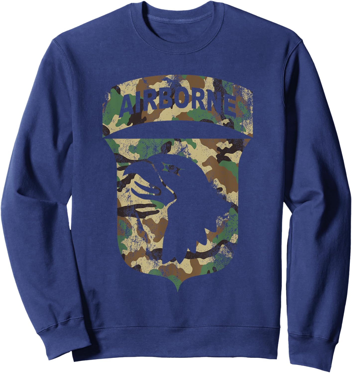 Camo 101st Airborne Division - BDU Retro Vintage Camouflage Sweatshirt - Sweatshirt | Navy