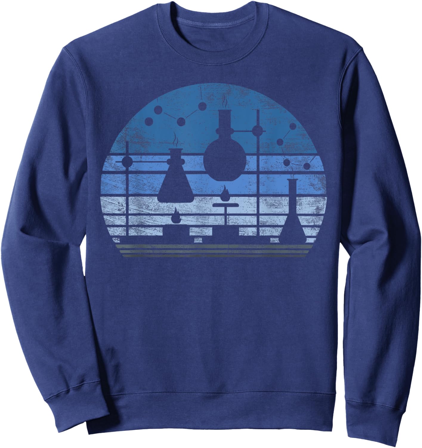 Chemist Scientist Gift Funny Retro Test Tube Flask Chemistry Sweatshirt - Sweatshirt | Navy
