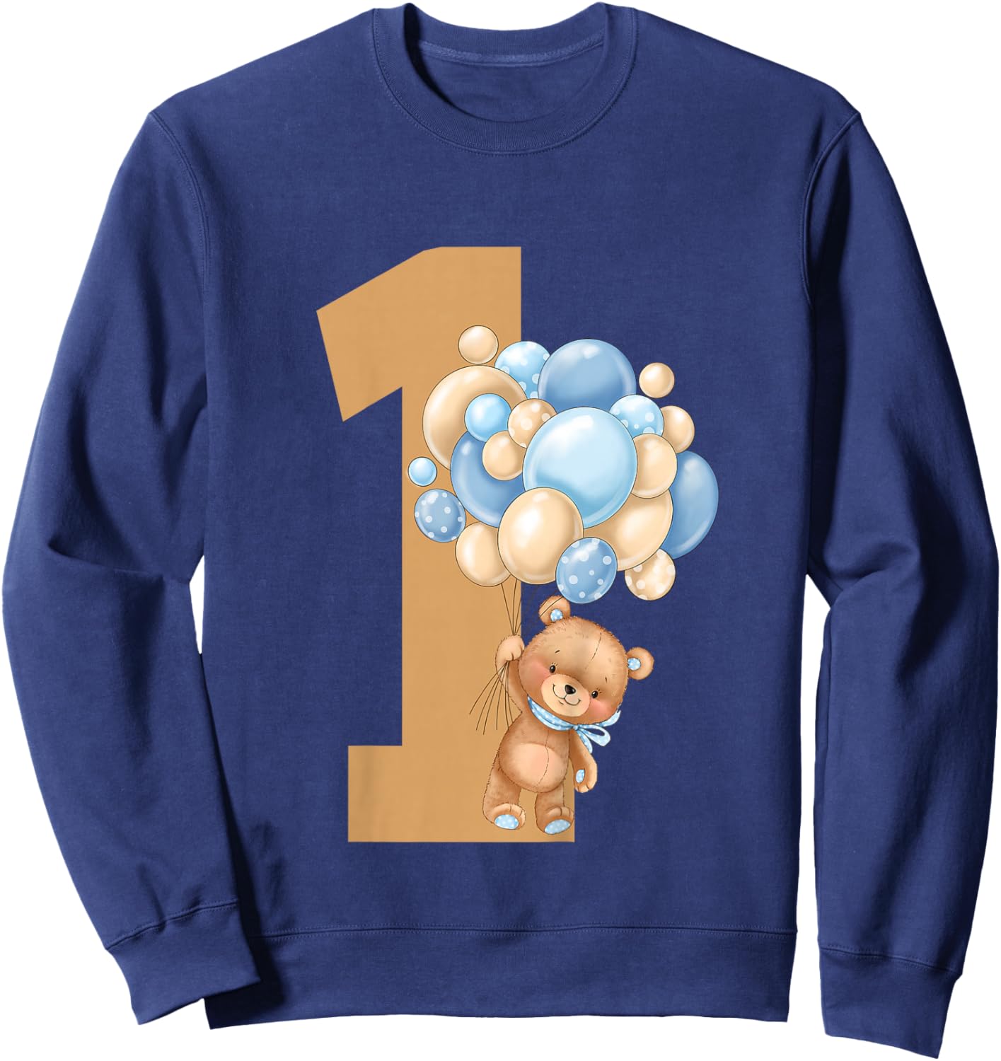 Beary First Birthday Teddy Bear 1st Birthday Boy Matching Sweatshirt - Sweatshirt | Navy