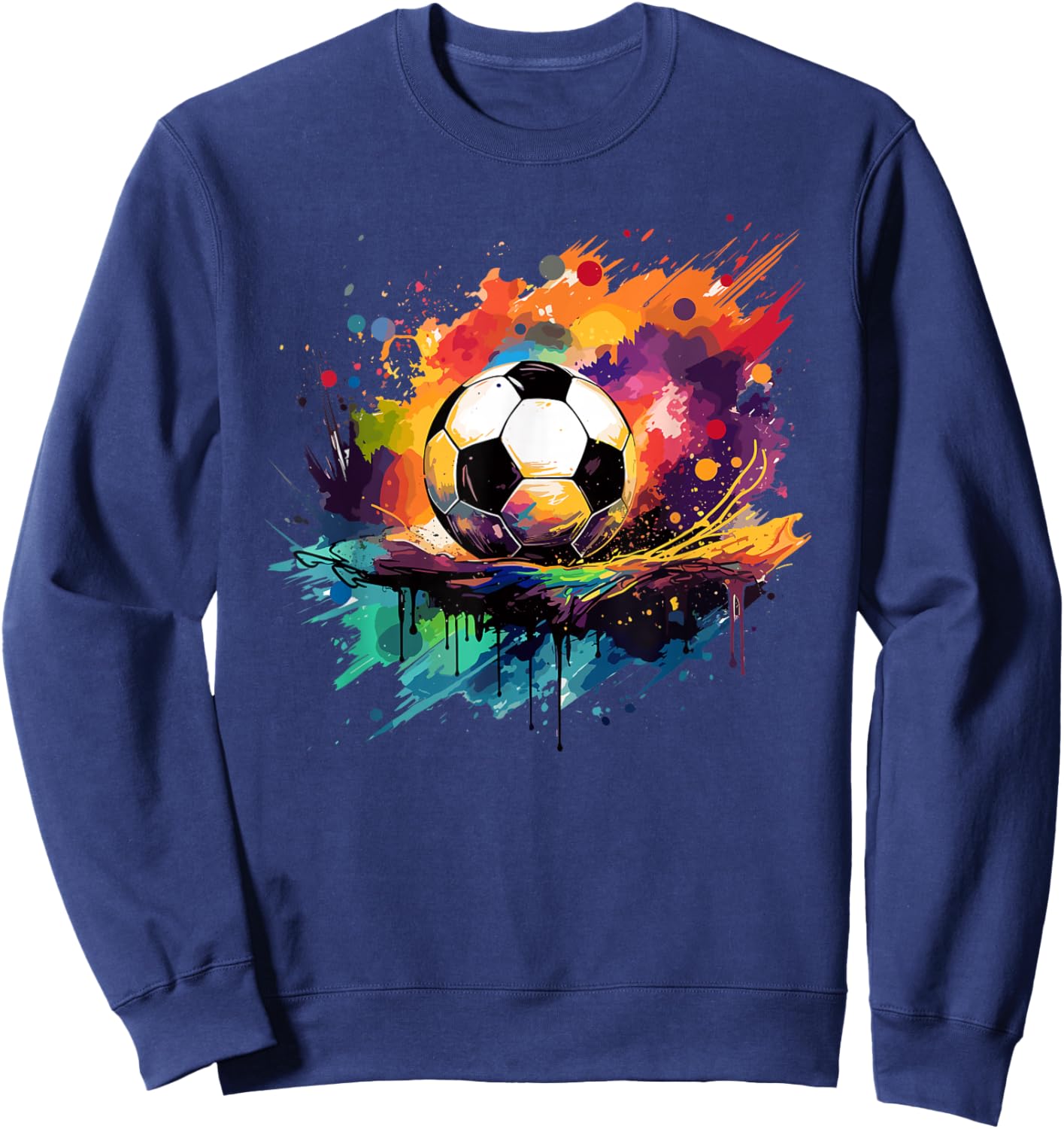 Soccer Color Graffiti Ball Sport Sweatshirt - Sweatshirt | Navy