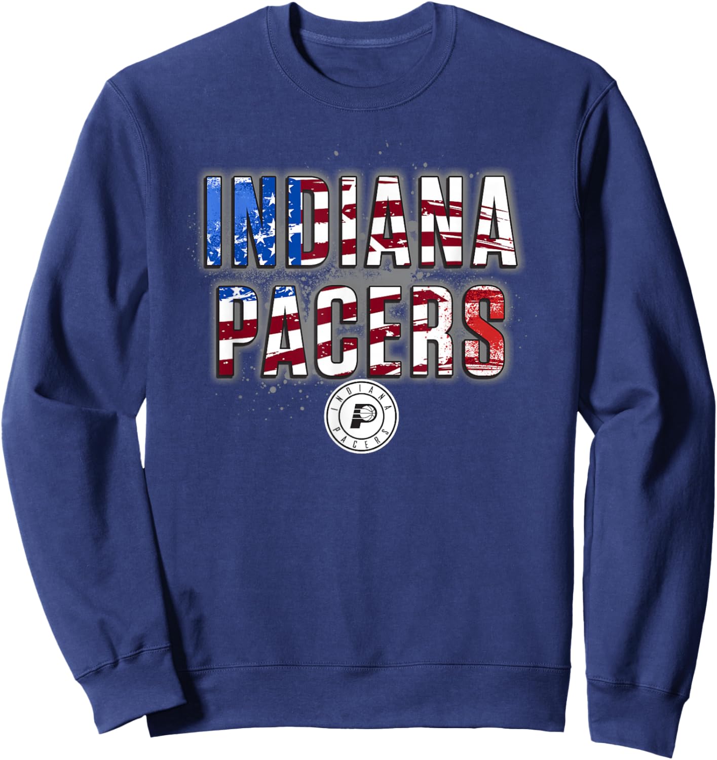 NBA Indiana Pacers American Flag Distressed Paint Spill Sweatshirt - Sweatshirt | Navy