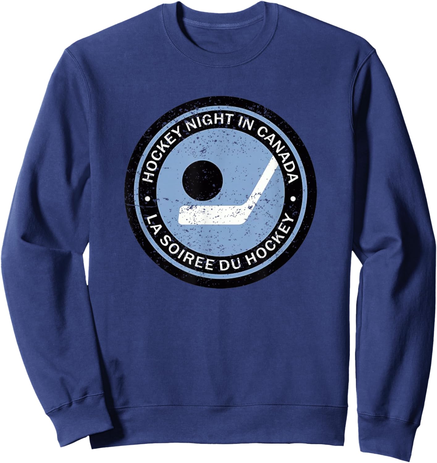 Vintage Retro Hockey Night in Canada Hockey Player Team Sweatshirt - Sweatshirt | Navy