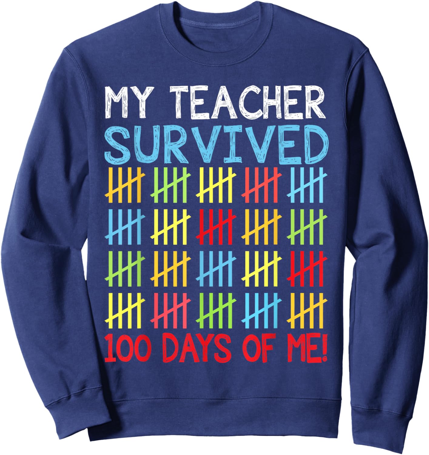 100 Days of School Kids Boys 100th Day of School Costume Sweatshirt - Sweatshirt | Navy
