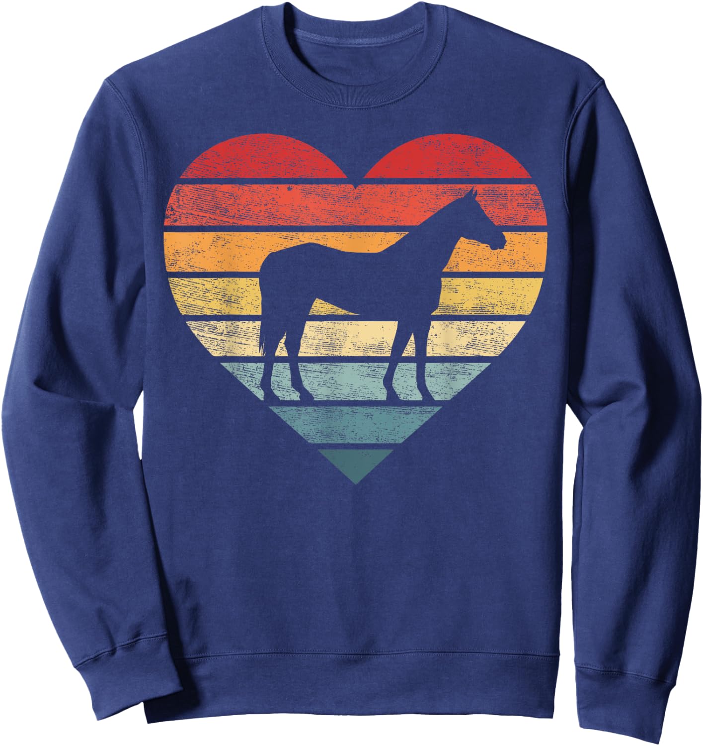 Horse Lover Gifts Horseback Riding Equestrian Retro Vintage Sweatshirt - Sweatshirt | Navy