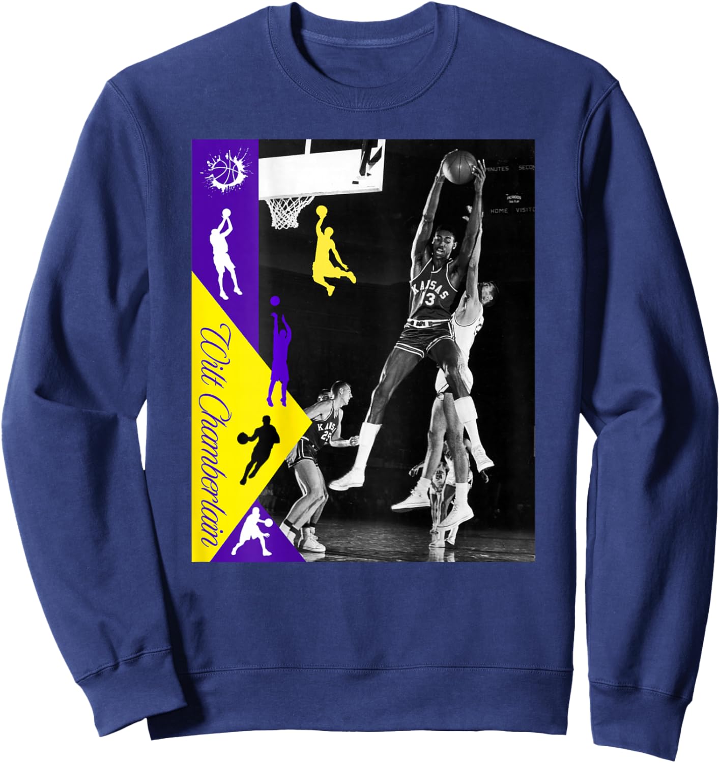 Wilt Chamberlain_NBA_002_Back Printed Sweatshirt - Sweatshirt | Navy